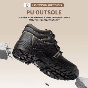 Защитные ботинки JIANKUN из дышащей сетчатой микрофибры и кожи с металлическим подноском, противоскользящие, для строительства - Product Image 4