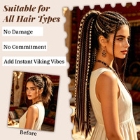Extension de cheveux synthétiques tressés à la main de 24 pouces, résistants à la chaleur, style bohème, pour queue de cheval