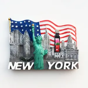 10+ yearscustom made New York tourism souvenirs customised refrigerator 3d resin cute promotional gift products fridge magnet