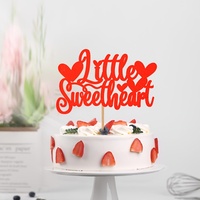 Décoration de gâteau de mariage, cadeau de mariage, fête de la Saint-Valentin, gâteau de mariage, décoration de gâteau, Sweet Sweetheart Cake Top, rouge, scintillant, amour sucré