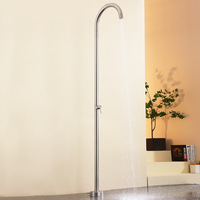 Colonne de douche extérieure en acier inoxydable brossé, double poignée, céramique, pour villa, cour, bord de piscine, verticale, certifiée CE SASO UPC
