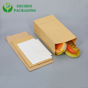 Thực phẩm takeout túi in glassine túi kraft túi giấy với cửa sổ - Product Image 1