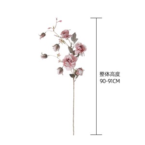 Roses artificielles CallaFloral, branche unique, rose, jaune, beige, polyester, décoration d'intérieur, bouquet de mariage - Product Image 4