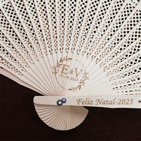 Supports de ventilateur en bois originaux, gravure et impression de texte, enregistrez la date pour la décoration de fête de mariage, cadeau