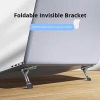 Support pour ordinateur portable en alliage d'aluminium ultra-fin, portable, pliable, réglable en hauteur, pour un refroidissement optimal, support surélevé pour tablette et PC