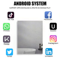 Miroir de salle de bain tv de Style moderne, désembueur LED personnalisé, miroir magique intelligent Android Lcd