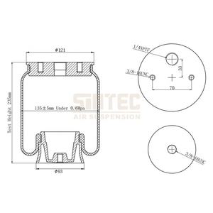 Funda de Goma Universal 1S9000 con Bolsa de Aire Tipo Fuelle <span class=keywords><strong>para</strong></span> Suspensión, <span class=keywords><strong>Kit</strong></span> de Elevación <span class=keywords><strong>para</strong></span> Amortiguador Firestone W21-760-9000 - Product Image 6