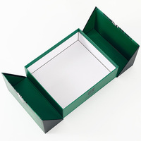 Boîte cadeau de luxe à double ouverture avec fermeture magnétique, doublure en éponge, boîte en carton ondulé vert personnalisée, écologique, pour parfum