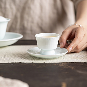 Posavasos de cerámica con diseño de pétalos de loto azul, almohadilla aislante térmica para juego de té Kung Fu, reutilizable - Product Image 5