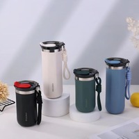 Gobelet isotherme moderne à double paroi en acier inoxydable, avec couvercle et cordon, portable pour voiture, extérieur et cyclisme – Meilleure vente