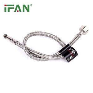 Raccord <span class=keywords><strong>de</strong></span> tuyau en acier inoxydable IFAN, tuyau <span class=keywords><strong>flexible</strong></span> tressé 1/2"-1", tuyau d'eau tressé 30-60cm, mâle-<span class=keywords><strong>femelle</strong></span> - Product Image 1
