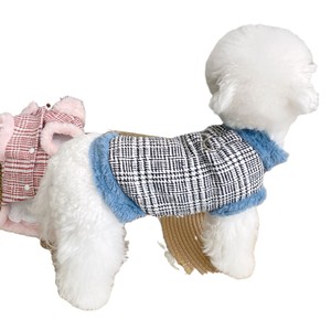 Bichon Frise Winter Warm Vest Pink Woolen Fabric Thickened Pet <b>Clothes</b> Small Dogs <b>Cats</b> Cozy Outfit - Product Image 4