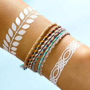 Bracelet tressé en coton pour femmes, cordon non tissé, cordon coloré et ajustable, perles en laiton antique, accessoire fait à la main et bon marché, promotion - Product Image 5