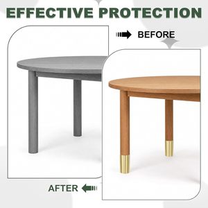 Brass Furniture Leg Caps Round Modern Heavy Duty Table Chair Feet Home Office Use Metal Ferrules - Product Image 3