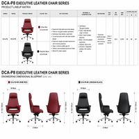 Chaise de bureau de direction, dossier haut, en cuir, pivotante, ergonomique, avec verrouillage de la position d'inclinaison à 4 positions, pour bureau