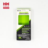 Boîte d'emballage en papier personnalisée pour accessoires de téléphone, avec fenêtre, pour chargeur suspendu, câble de données, casque, emballage en carton à rabat