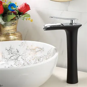 Luxury cheap economical bathroom black chrome tall or short washbasin tap basin faucet
