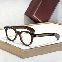 Gafas de Diseño Vintage Unisex TR90, Redondas, con Protección Anti Luz Azul, Patillas Gruesas de Acetato, Montura Sólida para Lectura, Nuevas