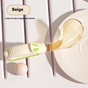 Juego <span class=keywords><strong>de</strong></span> cuchara y tenedor para bebé <span class=keywords><strong>de</strong></span> salida <span class=keywords><strong>de</strong></span> fábrica Utensilios <span class=keywords><strong>de</strong></span> plástico <span class=keywords><strong>de</strong></span> grado alimenticio para comer Entrenamiento sin BPA con precio competitivo - Product Image 3