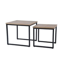 Petite table basse ovale en noyer, style antique, en travertin et béton, avec miroir, pour salon, style moderne