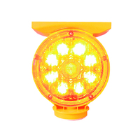Feu de signalisation routière solaire à LED clignotante haute intensité avec coque réfléchissante prismatique, indice de protection IP66, pour zone de construction routière