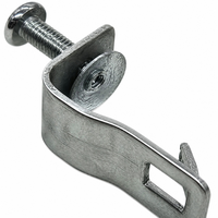 Support de fixation robuste en acier au carbone zingué avec fente rectangulaire et languette pour montage sur châssis de machine industrielle