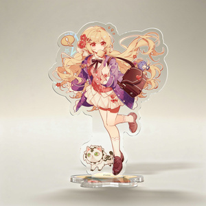 Support pour matériaux de gravure, motif Fille JK Mignonne |   Décor de table en acrylique personnalisable Cloud Wave Border Anime - Product Image 2