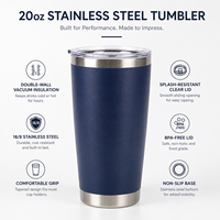 Gobelet isotherme en acier inoxydable de 20 oz avec logo personnalisé, vente en gros, anti-fuite, pour café