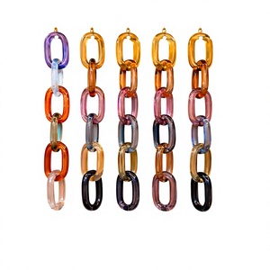Chaîne à maillons en résine transparente vintage, de haute qualité, colorée, de forme irrégulière, faite à la main, pour la décoration artistique et la décoration intérieure. - Product Image 2