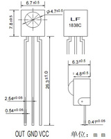 Module récepteur infrarouge numérique LCN LF1638C, portée de détection 10-15m, pour décodeur TV, sortie max 30mA
