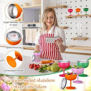 Gobelet à Martini en Acier Inoxydable avec Couvercle 5 oz – Petits Verres à <span class=keywords><strong>Cocktail</strong></span> Coupe Isolés Thermiquement pour Fêtes d'Anniversaire, Bars et Piscines - Product Image 5