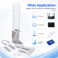 Antenne omnidirectionnelle extérieure 4G LTE 10 12dBi 698-2700MHz avec connecteur personnalisé SMA TS9 CRC9 pour routeur, modem et amplificateur de signal