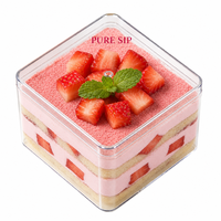 Bols à gâteau en plastique PS avec logo personnalisé, transparents, sans BPA, de qualité alimentaire, étanches, avec couvercles, vente en gros