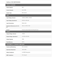 Vertiv/Emerson DC Power Supply 160A -48VDC NetSure 5100 Bulk DC Power System (58870530036) pour les équipements de télécommunication