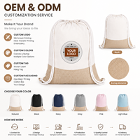 Sac à dos en toile de jute personnalisé avec logo, cordon de serrage, robuste, en gros, OEM
