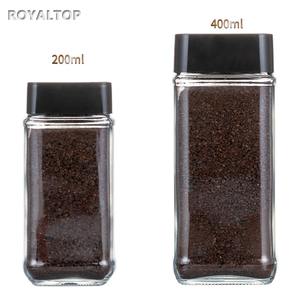 थोक चौड़ा मुंह चौकोर ग्लास की बोतलें 8 औंस 14 औंस 16 औंस 28 औंस 28 औंस बड़ी चाय तत्काल कॉफी जार प्लास्टिक पी ढक्कन के साथ - Product Image 5