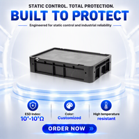 Caja de Almacenamiento y Circulación Antiestática Conductiva ESD 3W-9805317A, Venta de Fábrica, Caja de PP con Capacidad de 100 kg