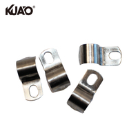 Lot de 4 colliers de serrage en U en acier inoxydable de qualité supérieure, à trou unique, pour tuyaux de 16 mm, sous blister