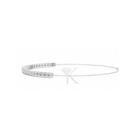 Bracelet demi-barre en diamant de laboratoire, chaîne en or massif 14 carats, luxe minimaliste, superposable, unisexe, pour fiançailles et soirées