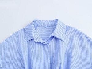 KAR & <span class=keywords><strong>OT</strong></span> ZA2025 봄 여성 패션 모든 매치 디자인 스트라이프 긴 소매 허리 셔츠 7227 - Product Image 3