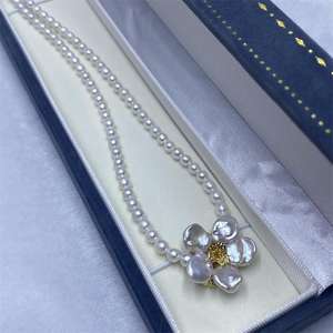 Collar de Perlas de Agua Dulce Zhuji Zhizhen, Colgante Moderno para Jóvenes Adultos, Personalizable con Diseño de Capullo de Flor Alienígena, Estilo Elegante - Product Image 4