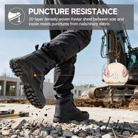 Botas de Seguridad de Trabajo para Hombre con Puntera de Acero |   Construcción Indestructible, Resistente a Impactos, a Pinchazos, Cómoda y Resistente al Desgaste