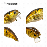 Leurre Artificiel Hessen 35mm 5g Multi Couleurs ABS, Type Minnow, Appât Nageur pour Saumon, Imprimé 3D Réaliste, Dur, Flottant en Surface/Moyenne Profondeur