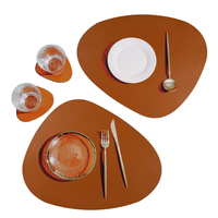 Ensemble de sets de table en cuir PU, sets de table de luxe imperméables, sets de table pour café avec sous-verre