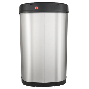 <span class=keywords><strong>Poubelle</strong></span> ovale automatique à détecteur de mouvement sans contact avec dessus noir, <span class=keywords><strong>50</strong></span> <span class=keywords><strong>L</strong></span> en acier inoxydable - Product Image 3