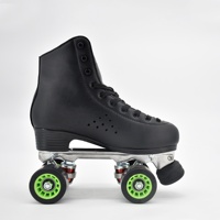 Patins à roulettes ajustables à 4 roues en PU avec frein, doublure en microfibre, pour l'extérieur