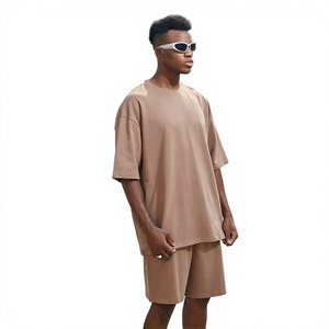 Conjunto de Camiseta y Pantalones Cortos de Algodón Puro, Estilo Vintage Casual, Verano, Marca Americana de Moda, 2 Piezas para Hombre - Product Image 4