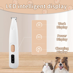 Tondeuse électrique blanche pour les pattes des animaux de compagnie, tondeuse à poils du nez rechargeable avec brosse de nettoyage pour le soin des chiens et des chats - Product Image 3