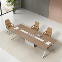 Table de Conférence de Haute Qualité Directement de l'Usine, Mobilier de Bureau Moderne pour 6 à 10 Personnes, Table de Réunion Simple