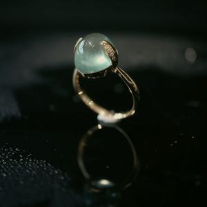 Nhẫn đá nho Vitis Vinifera tròn đánh bóng, khảm đá 18k, trang sức thời trang cao cấp dành cho nữ - Product Image 5